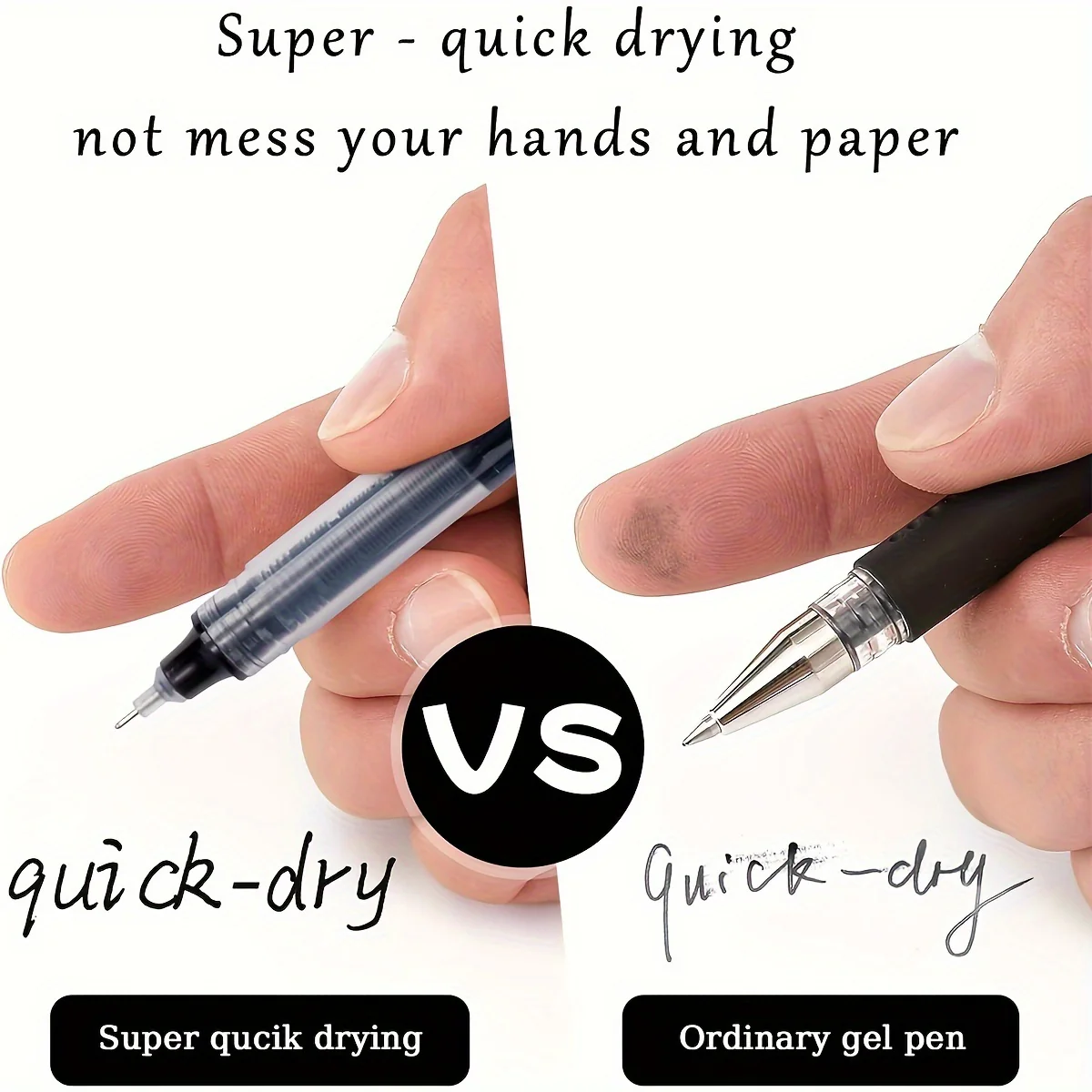 30pcs Quick-Dry Gel Pens - 0.5mm Fine Tip, Black, Blue, Red | Smooth Writing, Fast-Drying Ink, Durable for Students, Office, and Everyday Use
